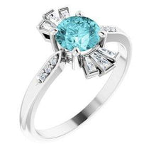 Load image into Gallery viewer, Chatham® Created Emerald & 1/6 CTW Diamond Ring