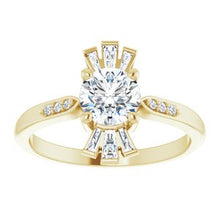 Load image into Gallery viewer, Chatham® Created Emerald & 1/6 CTW Diamond Ring
