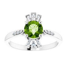 Load image into Gallery viewer, Chatham® Created Emerald & 1/6 CTW Diamond Ring