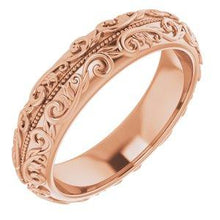 Load image into Gallery viewer, 5 mm Scroll Band with Milgrain