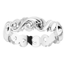 Load image into Gallery viewer, 3 mm Sculptural-Inspired Scroll Design Band