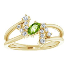 Load image into Gallery viewer, Chatham® Created Alexandrite & 1/8 CTW Diamond Bypass Ring