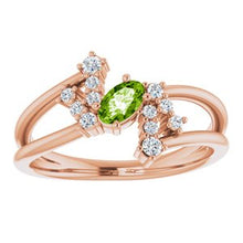 Load image into Gallery viewer, Chatham® Created Alexandrite & 1/8 CTW Diamond Bypass Ring