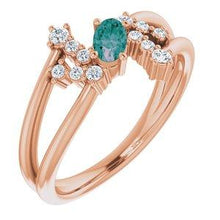 Load image into Gallery viewer, Chatham® Created Alexandrite & 1/8 CTW Diamond Bypass Ring