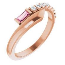 Load image into Gallery viewer, Blue Sapphire & 1/6 CTW Diamond Bypass Ring