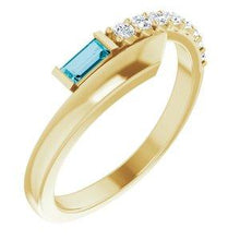 Load image into Gallery viewer, Blue Sapphire & 1/6 CTW Diamond Bypass Ring