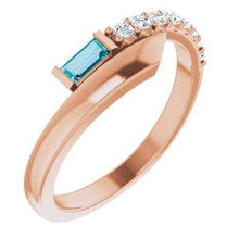 Load image into Gallery viewer, Blue Sapphire & 1/6 CTW Diamond Bypass Ring