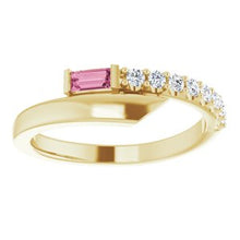 Load image into Gallery viewer, Blue Sapphire & 1/6 CTW Diamond Bypass Ring