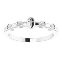 Load image into Gallery viewer, .06 CTW Diamond Stackable Cross Ring