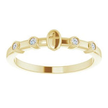 Load image into Gallery viewer, .06 CTW Diamond Stackable Cross Ring