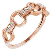 Load image into Gallery viewer, 1/10 CTW Diamond Link Ring
