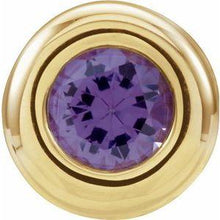 Load image into Gallery viewer, 4 mm Round Imitation Blue Zircon Birthstone Slide Pendant