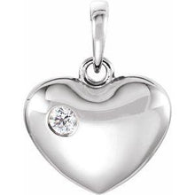 Load image into Gallery viewer, .05 CT Diamond 16.75x12.15 mm Heart Pendant