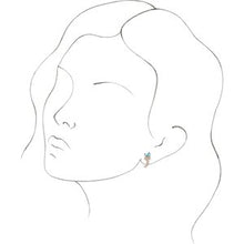 Load image into Gallery viewer, Blue Zircon Floral-Inspired J-Hoop Earrings