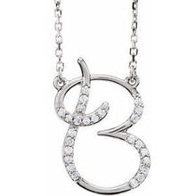 Load image into Gallery viewer, 1/10 CTW Diamond Initial A 16" Necklace
