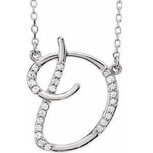 Load image into Gallery viewer, 1/10 CTW Diamond Initial A 16" Necklace