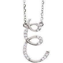 Load image into Gallery viewer, 1/10 CTW Diamond Initial A 16" Necklace