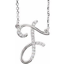 Load image into Gallery viewer, 1/10 CTW Diamond Initial A 16" Necklace