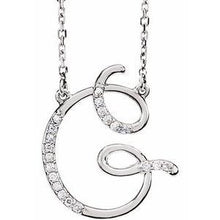 Load image into Gallery viewer, 1/10 CTW Diamond Initial A 16" Necklace