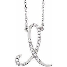 Load image into Gallery viewer, 1/10 CTW Diamond Initial A 16" Necklace
