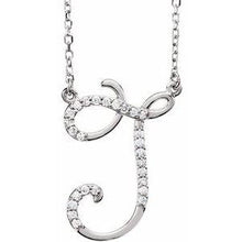 Load image into Gallery viewer, 1/10 CTW Diamond Initial A 16" Necklace