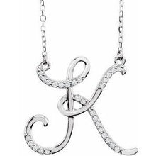 Load image into Gallery viewer, 1/10 CTW Diamond Initial A 16" Necklace