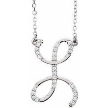 Load image into Gallery viewer, 1/10 CTW Diamond Initial A 16" Necklace