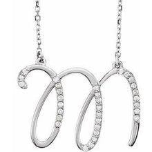 Load image into Gallery viewer, 1/10 CTW Diamond Initial A 16" Necklace
