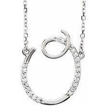 Load image into Gallery viewer, 1/10 CTW Diamond Initial A 16" Necklace