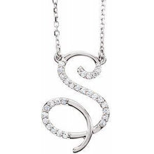 Load image into Gallery viewer, 1/10 CTW Diamond Initial A 16" Necklace