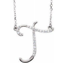 Load image into Gallery viewer, 1/10 CTW Diamond Initial A 16" Necklace