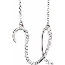 Load image into Gallery viewer, 1/10 CTW Diamond Initial A 16" Necklace