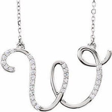 Load image into Gallery viewer, 1/10 CTW Diamond Initial A 16" Necklace
