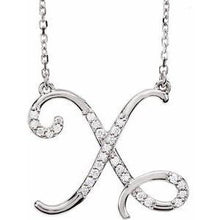 Load image into Gallery viewer, 1/10 CTW Diamond Initial A 16" Necklace