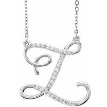 Load image into Gallery viewer, 1/10 CTW Diamond Initial A 16" Necklace