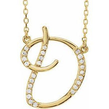 Load image into Gallery viewer, 1/10 CTW Diamond Initial A 16" Necklace