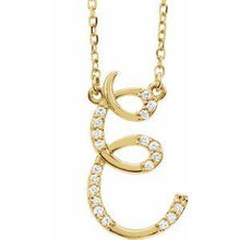 Load image into Gallery viewer, 1/10 CTW Diamond Initial A 16" Necklace