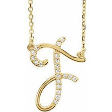 Load image into Gallery viewer, 1/10 CTW Diamond Initial A 16" Necklace