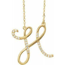Load image into Gallery viewer, 1/10 CTW Diamond Initial A 16" Necklace