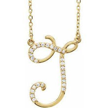 Load image into Gallery viewer, 1/10 CTW Diamond Initial A 16" Necklace