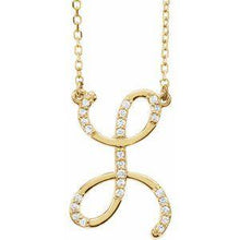 Load image into Gallery viewer, 1/10 CTW Diamond Initial A 16" Necklace
