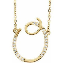 Load image into Gallery viewer, 1/10 CTW Diamond Initial A 16" Necklace