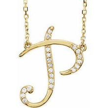 Load image into Gallery viewer, 1/10 CTW Diamond Initial A 16" Necklace