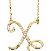Load image into Gallery viewer, 1/10 CTW Diamond Initial A 16" Necklace