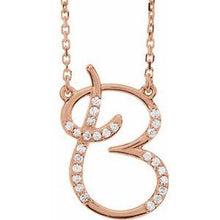 Load image into Gallery viewer, 1/10 CTW Diamond Initial A 16" Necklace