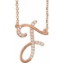 Load image into Gallery viewer, 1/10 CTW Diamond Initial A 16" Necklace
