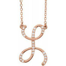 Load image into Gallery viewer, 1/10 CTW Diamond Initial A 16" Necklace