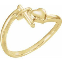Load image into Gallery viewer, Cross & Heart Chastity Ring