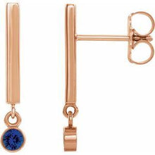 Load image into Gallery viewer, Chatham® Lab-Created Alexandrite Bar Earrings