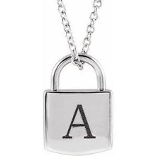 Load image into Gallery viewer, 12.02x8 mm Engravable Lock 16-18" Necklace